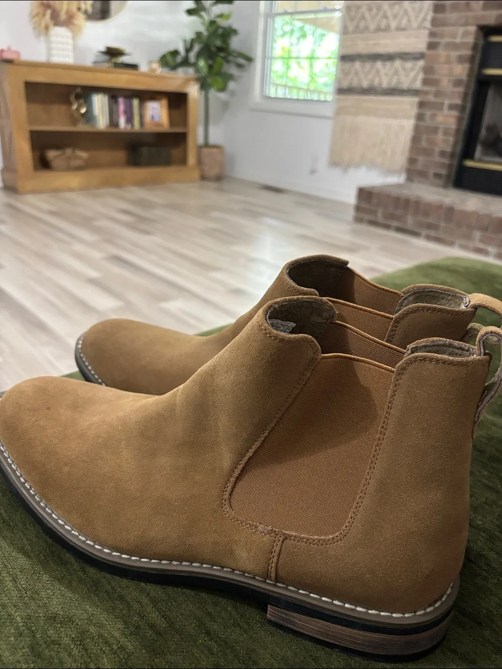 Bruno Marc Men’s Timeless Suede Leather Tan Chelsea Boots Size 12 NWOT